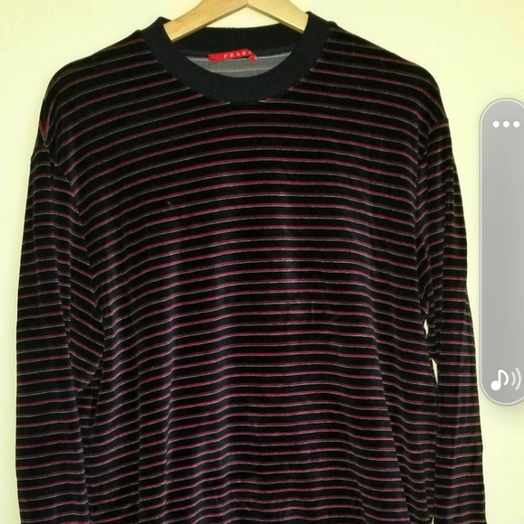 Gently Used PRADA (AUTHENTIC) striped velour sweater size XXL (Fits Like Large)